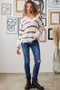 ADORA Frayed Edge Stripe Sweater