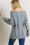 ADORA  Cable Knit Off Shoulder Sweater