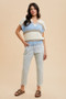 Annie Wear Low Gauge Color Block Textured Sweater Top
