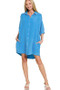 Zenana Washed Double Gauze Button Down Shirt Dress