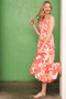 Lime 'N' Chili Sleeveless Floral Print V-Neck Midi Dress