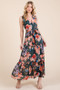 Lime 'N' Chili Floral Print Sleeveless Tie Waist Maxi Dress