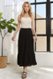 ADORA Elastic Waistband Tiered Midi Skirt