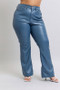 Judy Blue Full Size High Waist Tummy Control Faux Leather Bootcut Pants Plus Size
