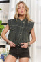 ADORA Sleeveless Button Down Denim Jacket