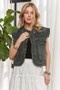 ADORA Sleeveless Button Down Denim Jacket