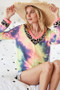 BiBi Tie Dye Terry V-Neck Top