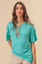 BiBi Jersey Knit Top with Criss Cross Front Neck Detail