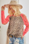 BiBi Leopard Thermal Top with Tie Dye Laser Cut Sleeves