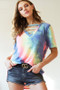 BiBi Tie-Dye V-Neck Short Sleeve T-Shirt