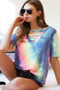 BiBi Tie-Dye V-Neck Short Sleeve T-Shirt