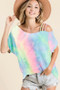 BiBi Tie Dye French Terry Strapped One Shoulder Top