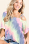 BiBi Tie Dye French Terry Strapped One Shoulder Top