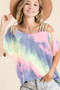 BiBi Tie Dye French Terry Strapped One Shoulder Top