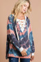 BiBi Tie Dye Deep V-Neck Top with Lace Up Front