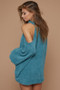 BiBi Belle Sweater Knit Open One Shoulder Turtle Neck