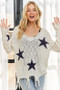 ADORA Distressed Star Sweater Top