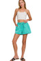 Zenana Textured Knit Jacquard Drawstring Shorts