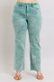 Judy Blue Full Size High Waist Garment Dyed Raw Hem Dad Jean Plus Size