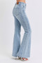 Judy Blue Full Size Mid Rise Rhinestone Side Panel Detail Flare Jeans Plus Size