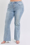 Judy Blue Full Size Mid Rise Rhinestone Side Panel Detail Flare Jeans Plus Size