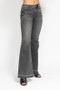 Judy Blue Full Size Mid Rise Tummy Control Washed Gray Release Hem Flare Jeans Plus Size