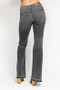 Judy Blue Full Size Mid Rise Tummy Control Washed Gray Release Hem Flare Jeans Plus Size