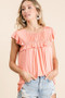 BiBi Jersey Knit Gathered Top with Ruffles