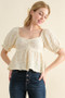 And The Why Lovely Textured and Smocked Top