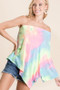 BiBi Tie Dye French Terry One Shoulder Top with Dolman