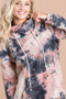 BiBi Brushed Tie Dye Overlapped Turtle Neck Sweatshirt