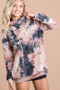 BiBi Brushed Tie Dye Overlapped Turtle Neck Sweatshirt
