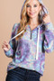 BiBi Brushed Circular Tie Dye Print Terry Hoodie