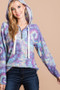 BiBi Brushed Circular Tie Dye Print Terry Hoodie