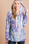 BiBi Brushed Circular Tie Dye Print Terry Hoodie