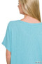 Zenana Ribbed V-Neck Short-Sleeve Knit Top
