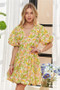 ADORA Puff Sleeve Floral Dress
