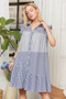 ADORA Button Down Textured Babydoll Dress