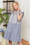 ADORA Button Down Textured Babydoll Dress