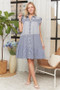 ADORA Button Down Textured Babydoll Dress