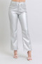 Judy Blue Full Size High Waist Silver Faux Leather Pants Plus Size