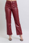 Judy Blue Full Size High Waist Tummy Control Faux Leather Straight Pants Plus Size