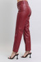 Judy Blue Full Size High Waist Tummy Control Faux Leather Straight Pants Plus Size