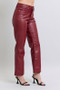 Judy Blue Full Size High Waist Tummy Control Faux Leather Straight Pants Plus Size