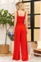 ADORA Full Size Smocking Top Wide Leg Jumpsuit Plus Size