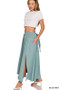 Zenana Heavy Woven Span Crop Tee & Skirt Set