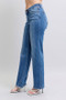 Judy Blue Full Size High Waist V-Front Vintage Wash Straight Jeans Plus Size