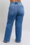Judy Blue Full Size High Waist V-Front Vintage Wash Straight Jeans Plus Size