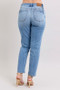 Judy Blue Full Size Mid Rise Vintage Wash Slim Jeans with Cell Phone Pocket Plus Size