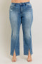 Judy Blue Full Size High Waist Vintage Wash Front Seam & Slit Straight Plus Size